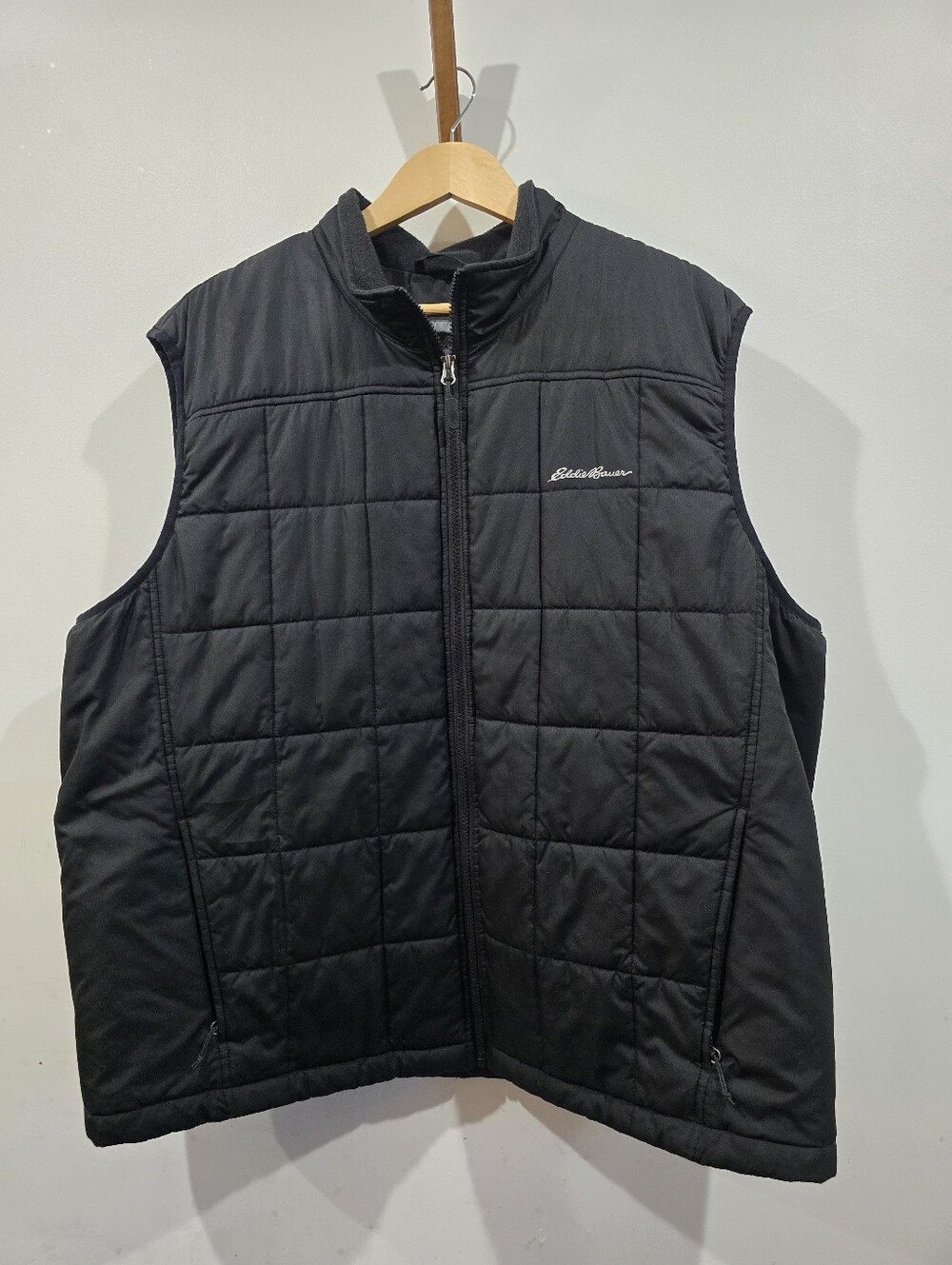 Eddie Bauer Men’s XXL Black Quilted Insulated Full Zip Vest
